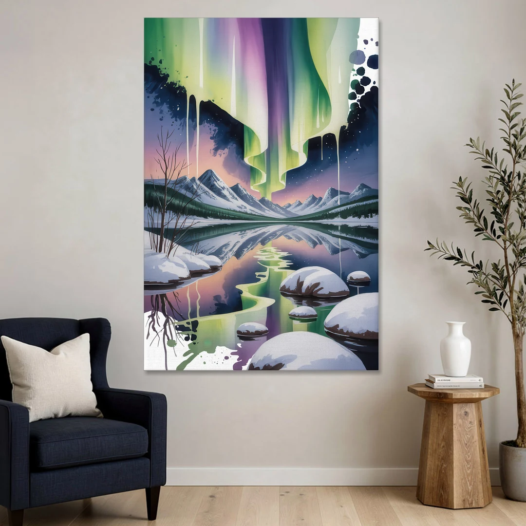 Churchill Northern Lights - Canvas Wall Art - Sofa - 40x60