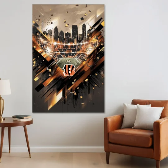 Cincinnati Bengals AFC Championship Celebration - Canvas Wall Art - Sofa - 40x60