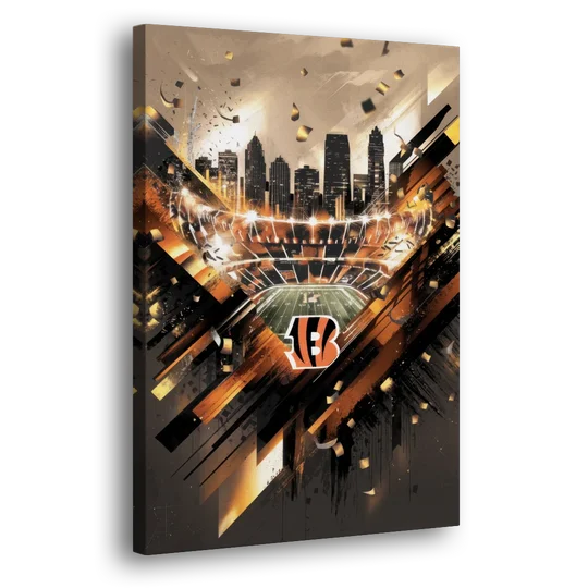 Cincinnati Bengals AFC Championship Celebration - Canvas Wall Art - Side