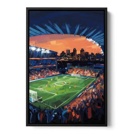 Cincinnati FC Stadium Lights - Black Framed Canvas Wall Art - Front
