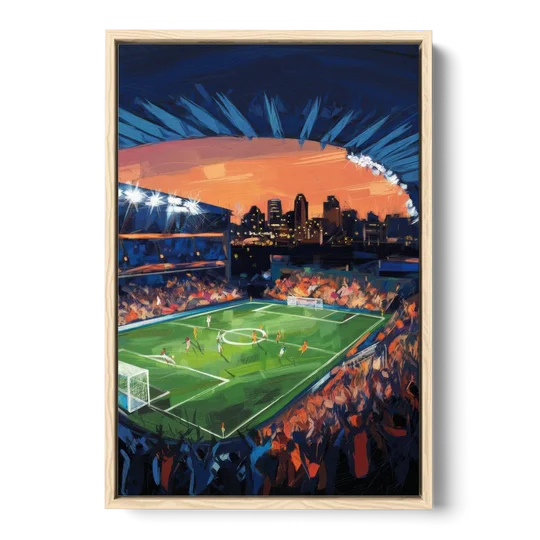 Cincinnati FC Stadium Lights - Oak Framed Canvas Wall Art - Front