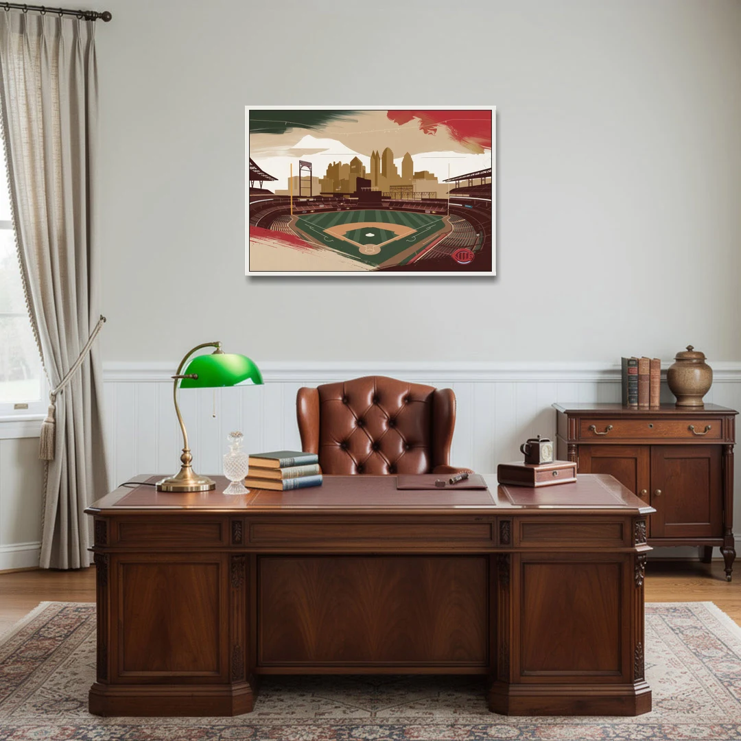Cincinnati Reds Vintage Moments - White Framed Canvas Wall Art - Office - 36x24