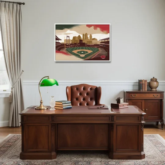 Cincinnati Reds Vintage Moments - White Framed Canvas Wall Art - Office - 36x24