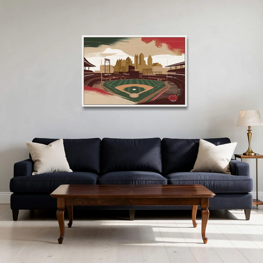 Cincinnati Reds Vintage Moments - White Framed Canvas Wall Art - Sofa - 36x24