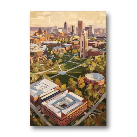 Cincinnati University Campus Highlights - Canvas Wall Art - Front