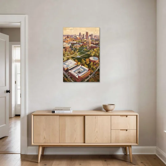 Cincinnati University Campus Highlights - Canvas Wall Art - Coffee Table - 24x36