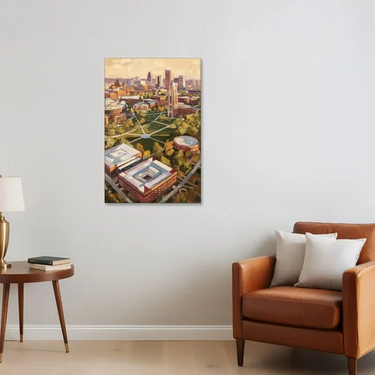 Cincinnati University Campus Highlights - Canvas Wall Art - Sofa - 24x36