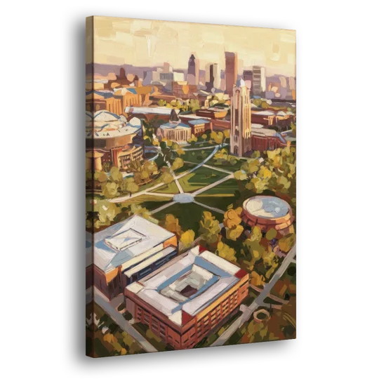 Cincinnati University Campus Highlights - Canvas Wall Art - Side
