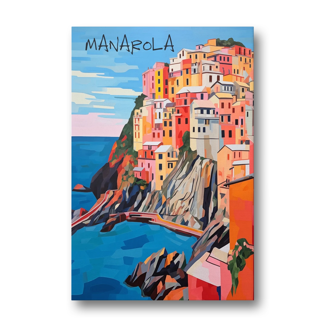 Cinque Terre Art of Manarola - Canvas Wall Art - Front