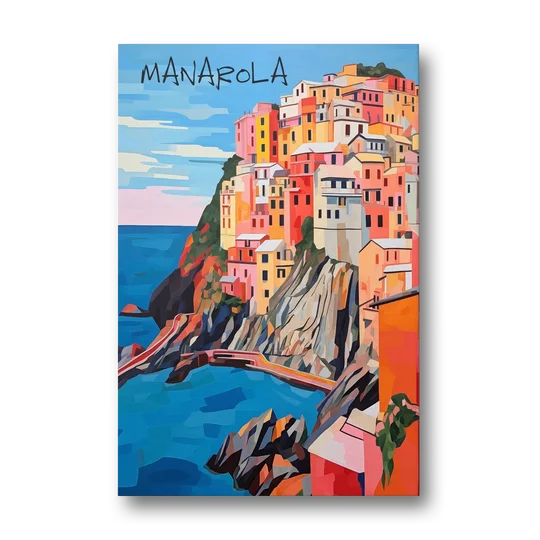 Cinque Terre Art of Manarola - Canvas Wall Art - Front