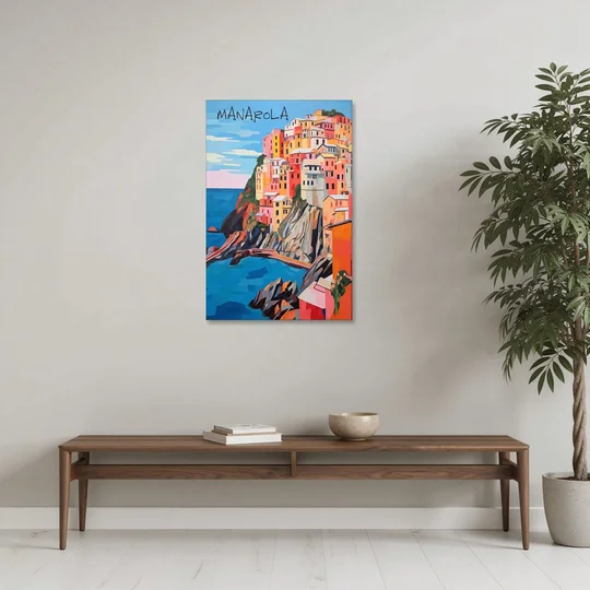Cinque Terre Art of Manarola - Canvas Wall Art - Coffee Table - 24x36
