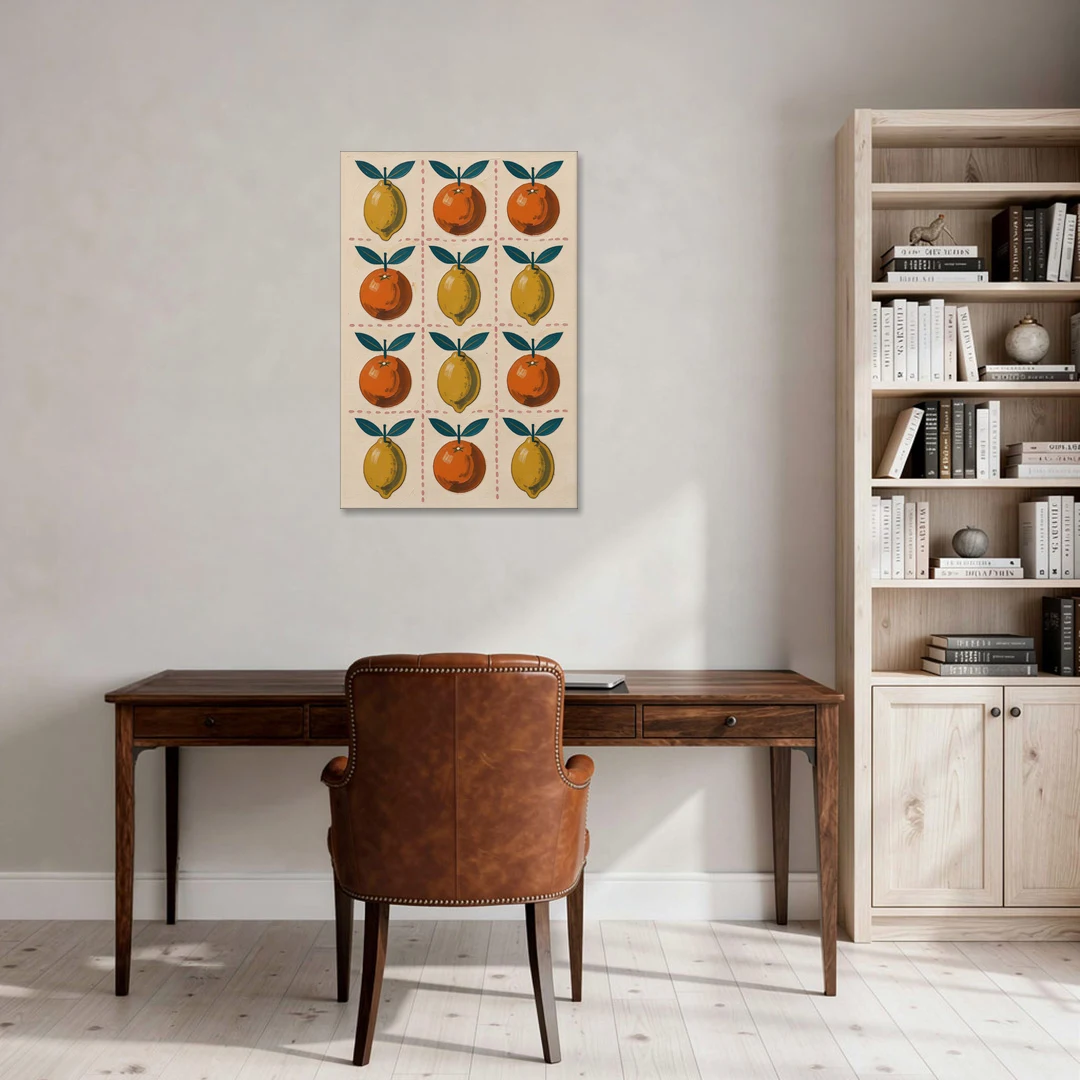 Citrus Wall Art with Lemons and Oranges - Canvas Wall Art - Office - 24x36