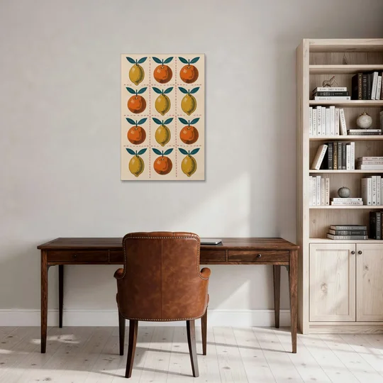 Citrus Wall Art with Lemons and Oranges - Canvas Wall Art - Office - 24x36