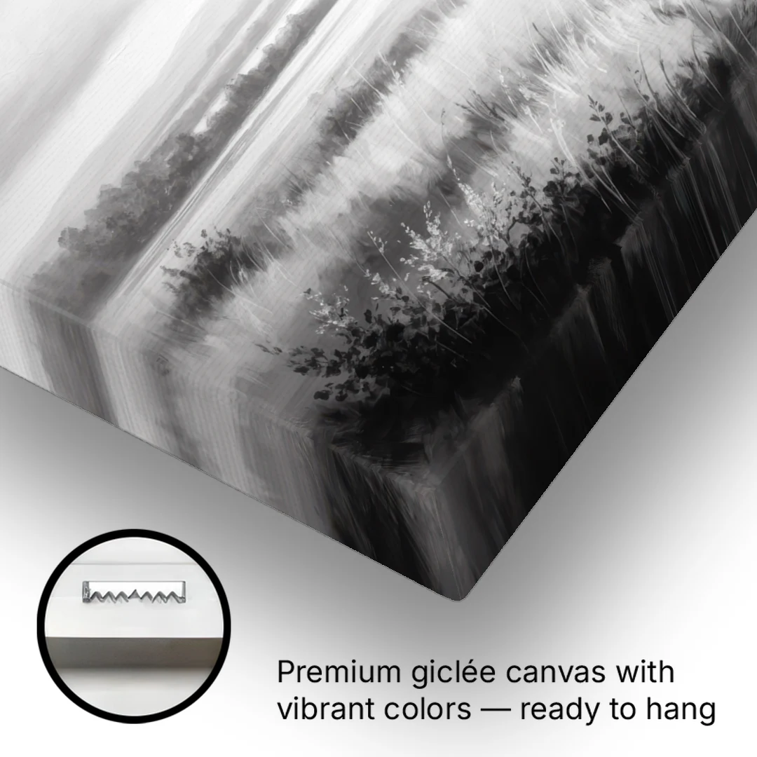 Classic Black and White Buffalo - Canvas Wall Art - Gallery Wrap Corner