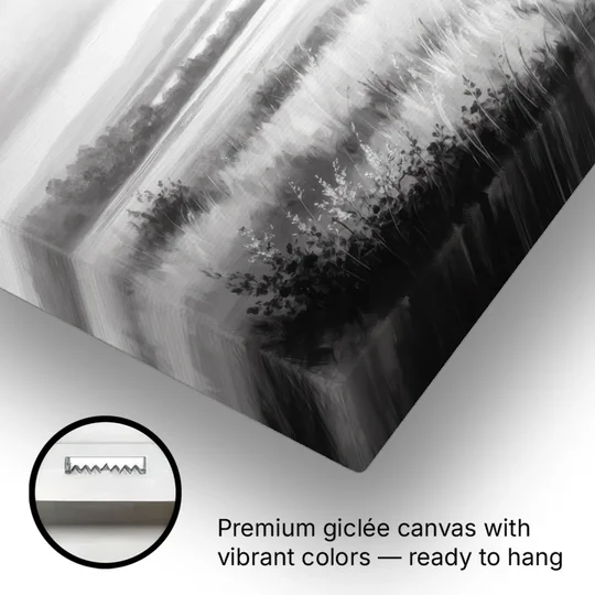 Classic Black and White Buffalo - Canvas Wall Art - Gallery Wrap Corner