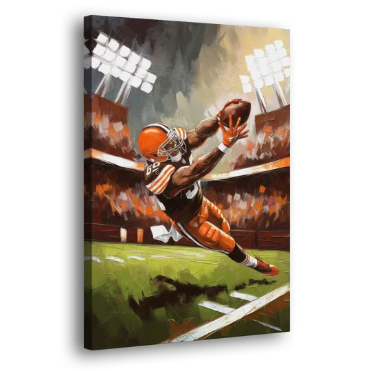 Cleveland Browns Fans in Action - Canvas Wall Art - Side
