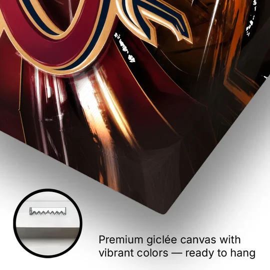 Cleveland Cavaliers Logo - Canvas Wall Art - Gallery Wrap Corner