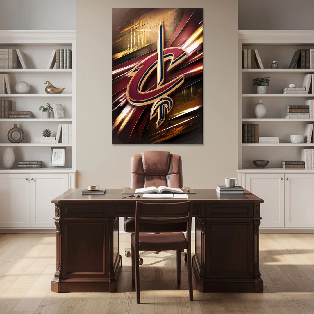 Cleveland Cavaliers Logo - Canvas Wall Art - Office - 40x60