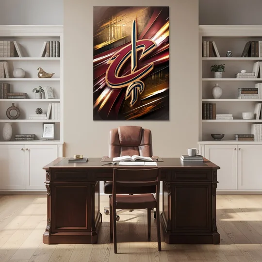 Cleveland Cavaliers Logo - Canvas Wall Art - Office - 40x60