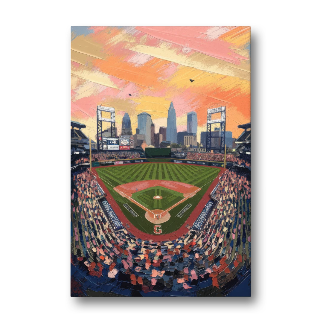 Cleveland Guardians Baseball Field - Canvas Wall Art - Front
