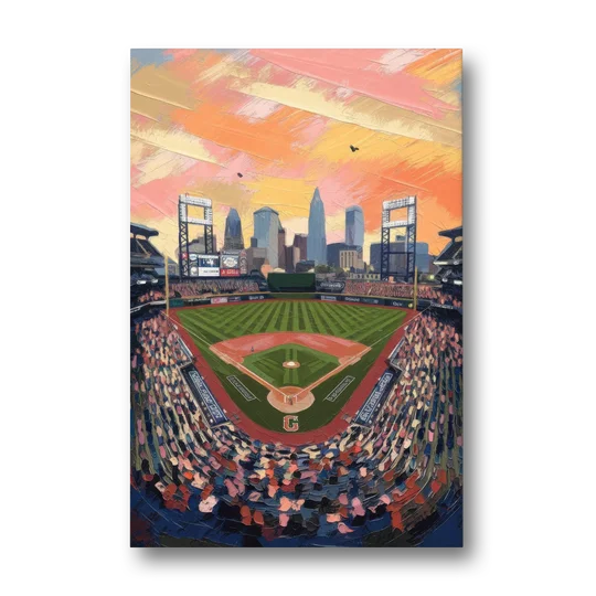 Cleveland Guardians Baseball Field - Canvas Wall Art - Front