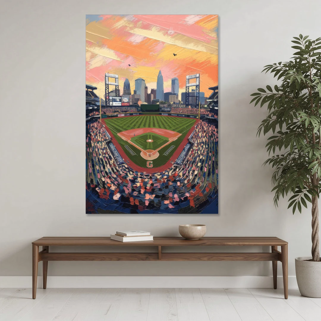 Cleveland Guardians Baseball Field - Canvas Wall Art - Coffee Table - 40x60
