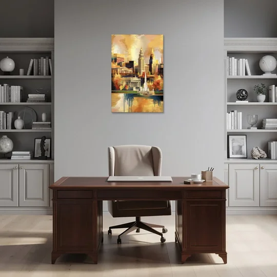 Cleveland Historic Landmarks - Canvas Wall Art - Office - 24x36