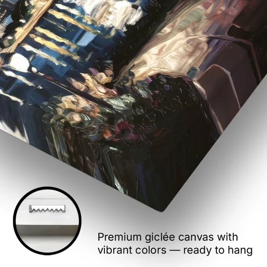 Cleveland Nighttime Lights - Canvas Wall Art - Gallery Wrap Corner