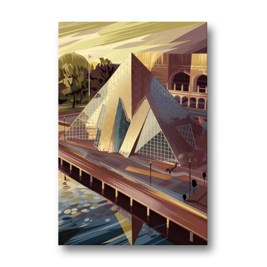 Cleveland Rock and Roll Hall of Fame - Canvas Wall Art - Front