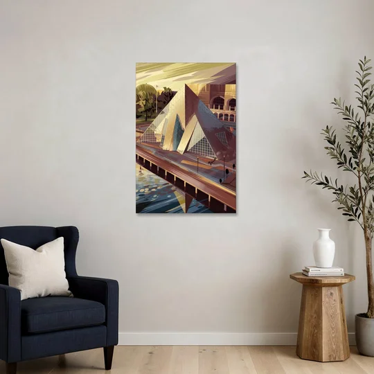 Cleveland Rock and Roll Hall of Fame - Canvas Wall Art - Sofa - 24x36