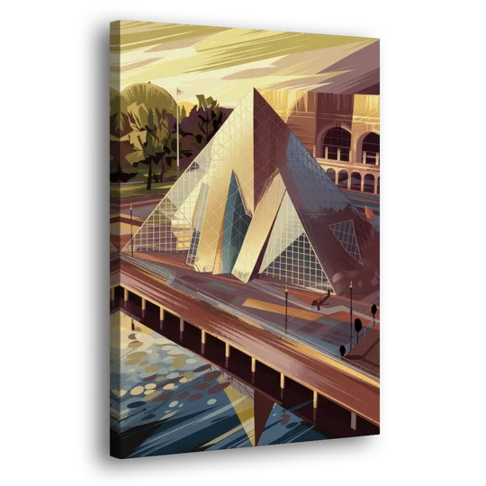 Cleveland Rock and Roll Hall of Fame - Canvas Wall Art - Side