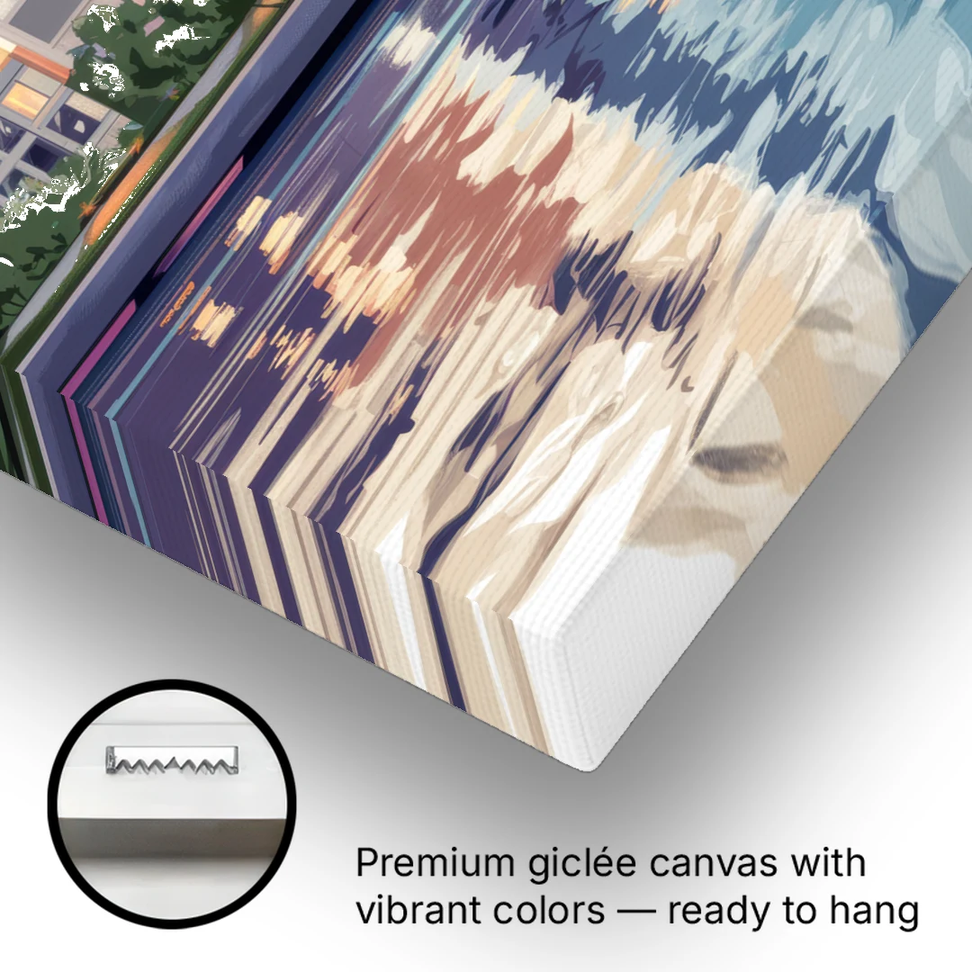 Cleveland Waterfront Views - Canvas Wall Art - Gallery Wrap Corner