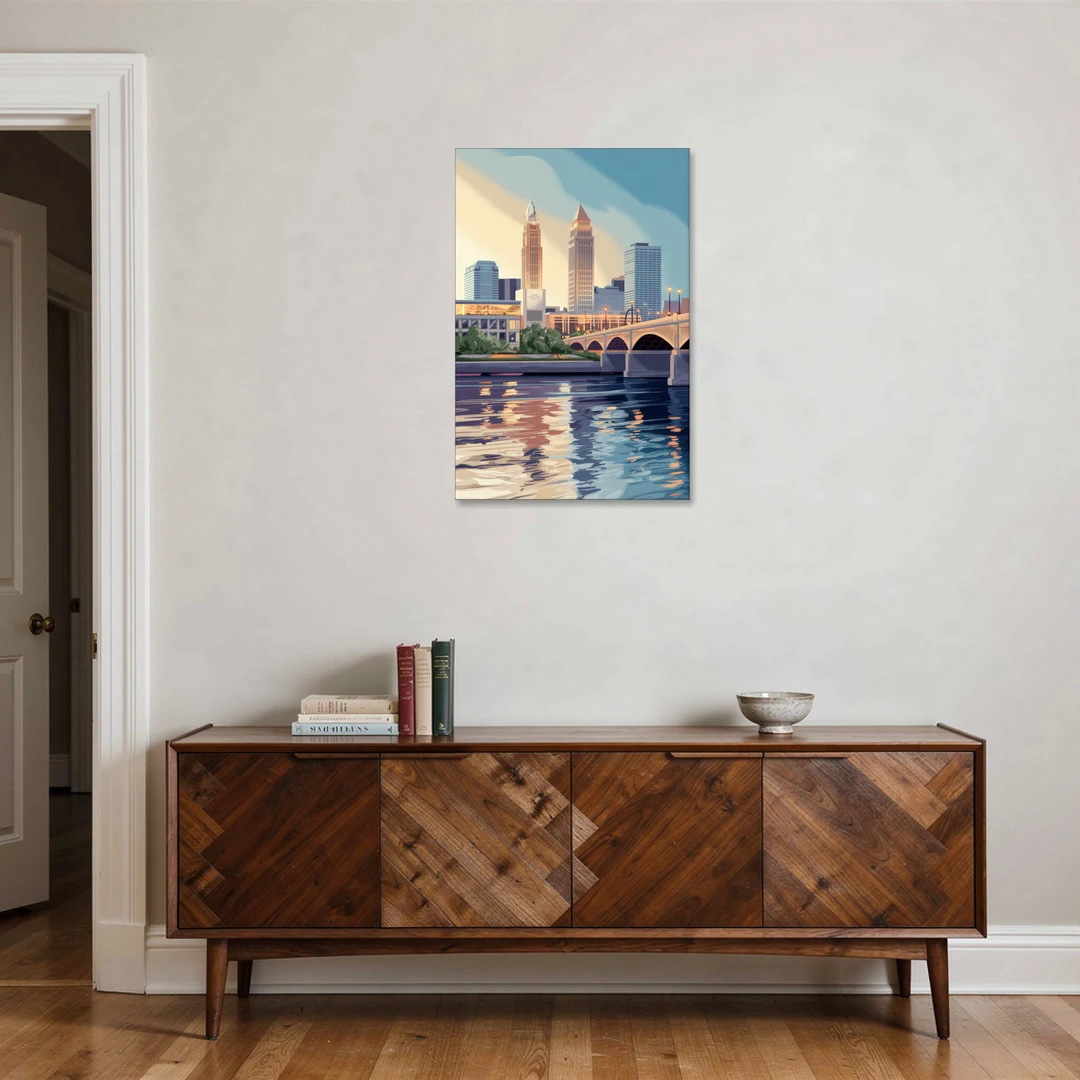Cleveland Waterfront Views - Canvas Wall Art - Coffee Table - 24x36