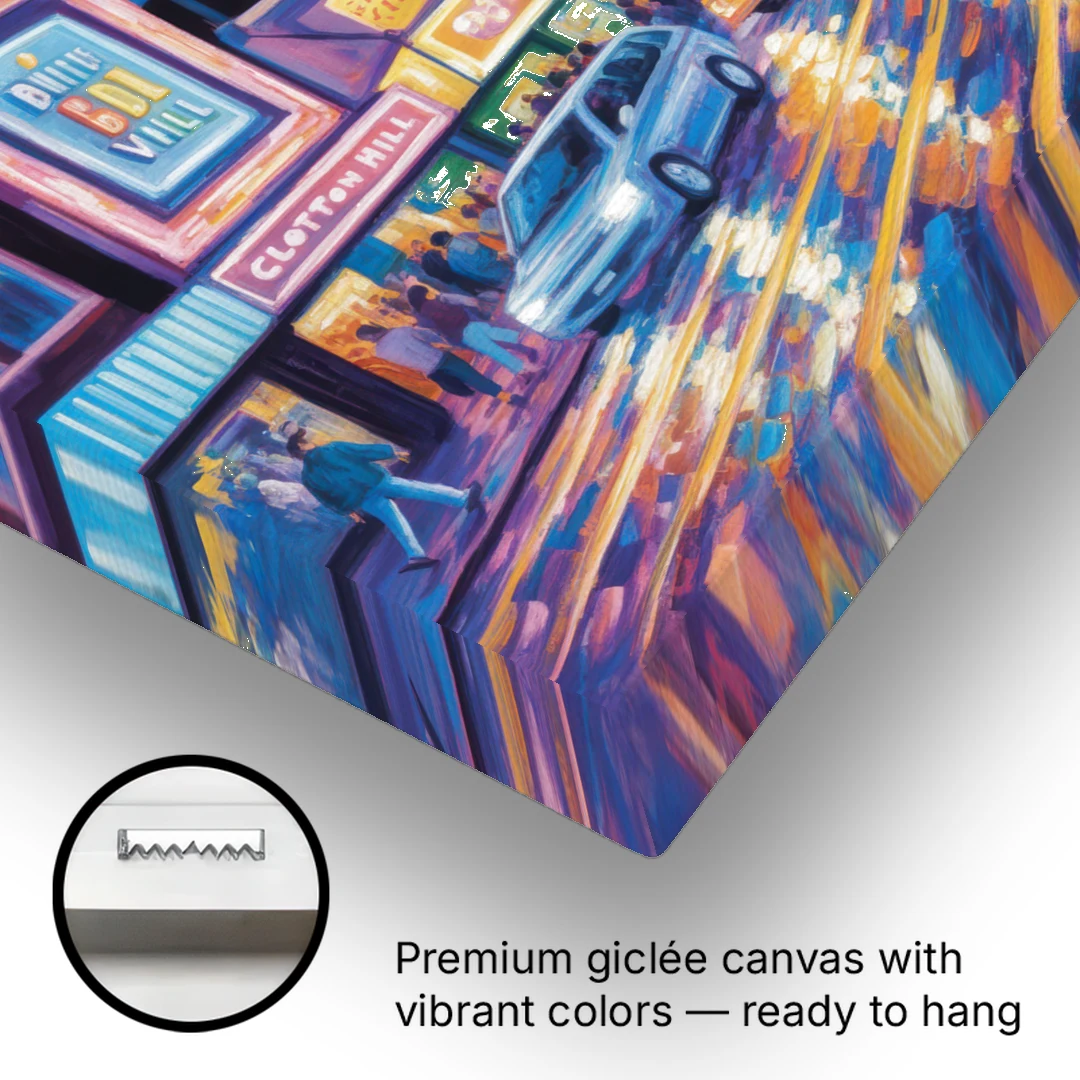 Clifton Hill Neon Lights - Canvas Wall Art - Gallery Wrap Corner