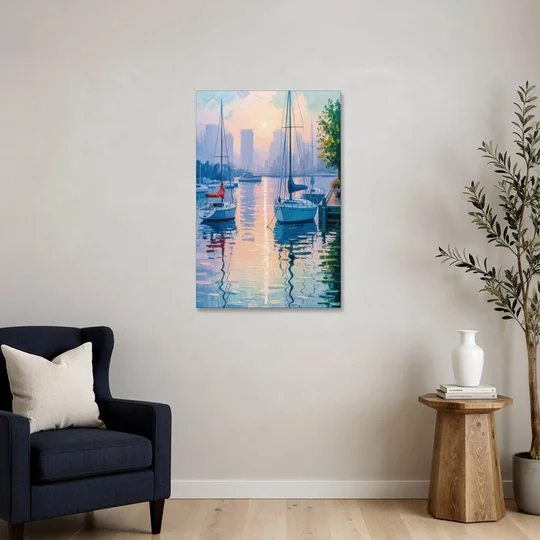 Coal Harbour Morning Light - Canvas Wall Art - Sofa - 24x36