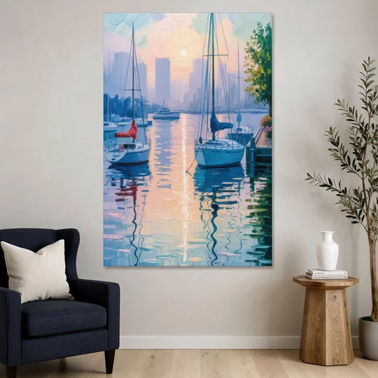 Coal Harbour Morning Light - Canvas Wall Art - Sofa - 40x60