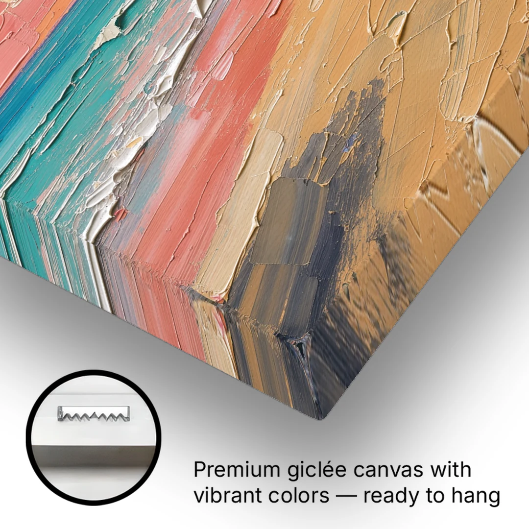 Coastal Abstract Low Tide Glow - Canvas Wall Art - Gallery Wrap Corner