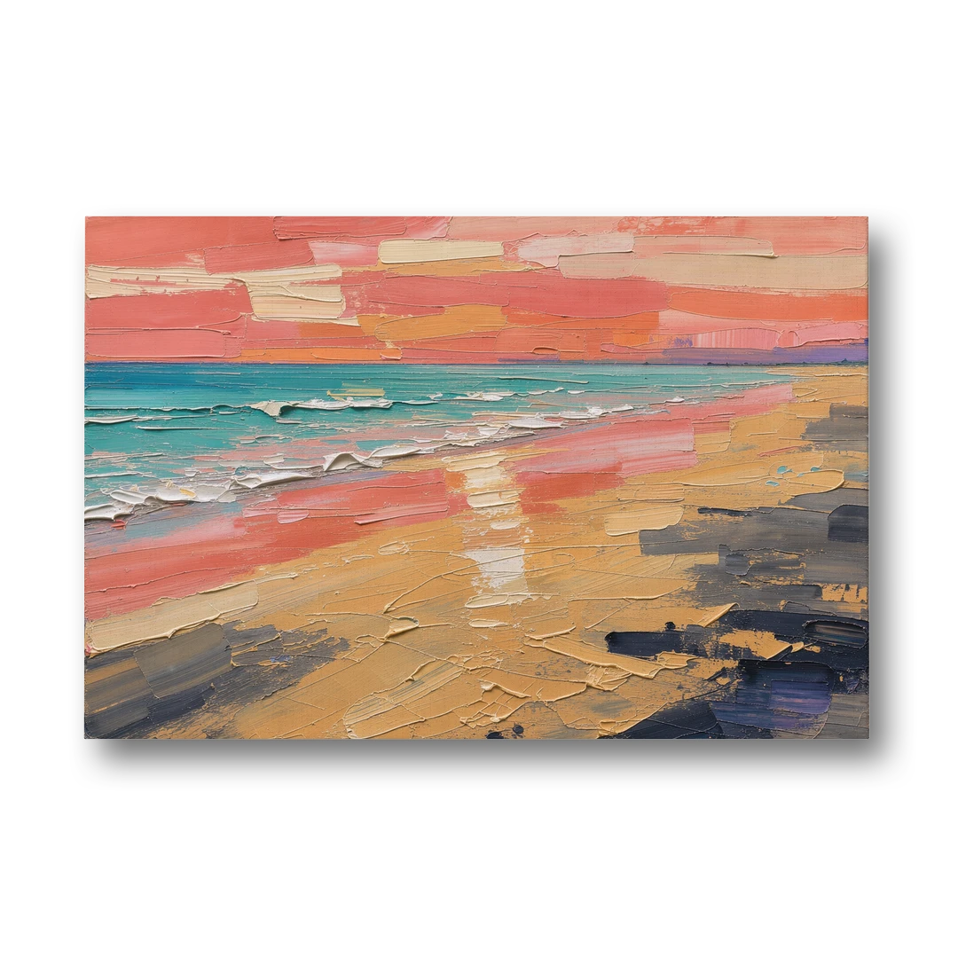 Coastal Abstract Low Tide Glow - Canvas Wall Art - Front