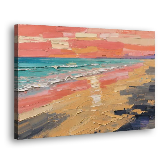 Coastal Abstract Low Tide Glow - Canvas Wall Art - Side