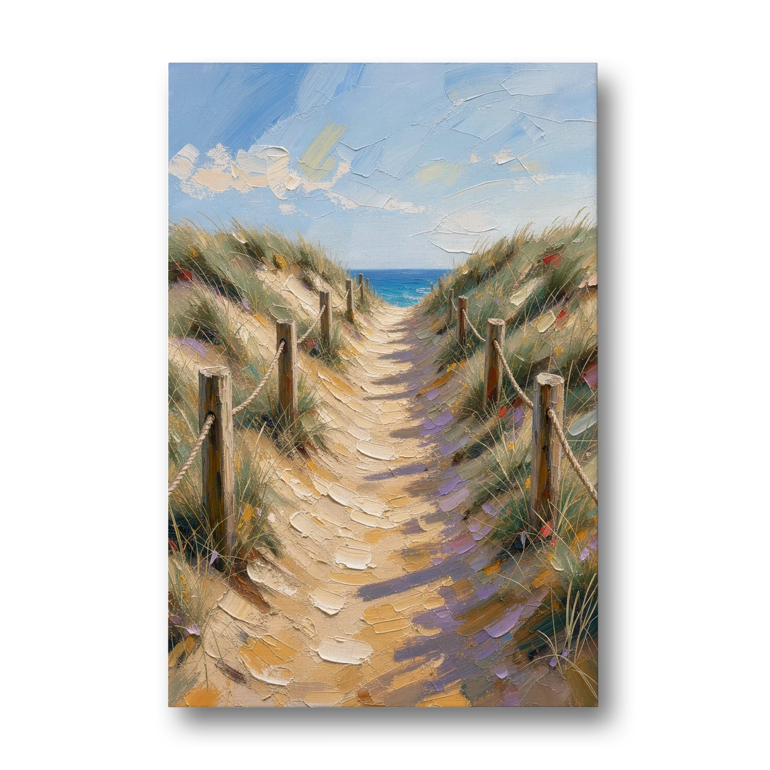 Coastal Beach Path Over the Dune Crest - Canvas Wall Art - Front