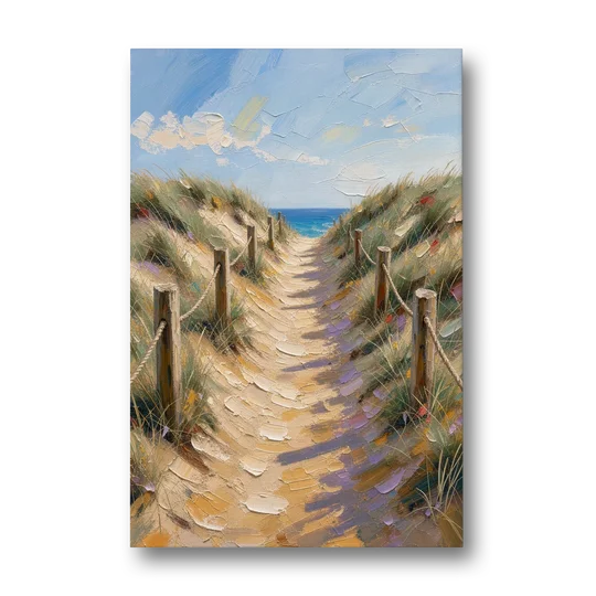 Coastal Beach Path Over the Dune Crest - Canvas Wall Art - Front