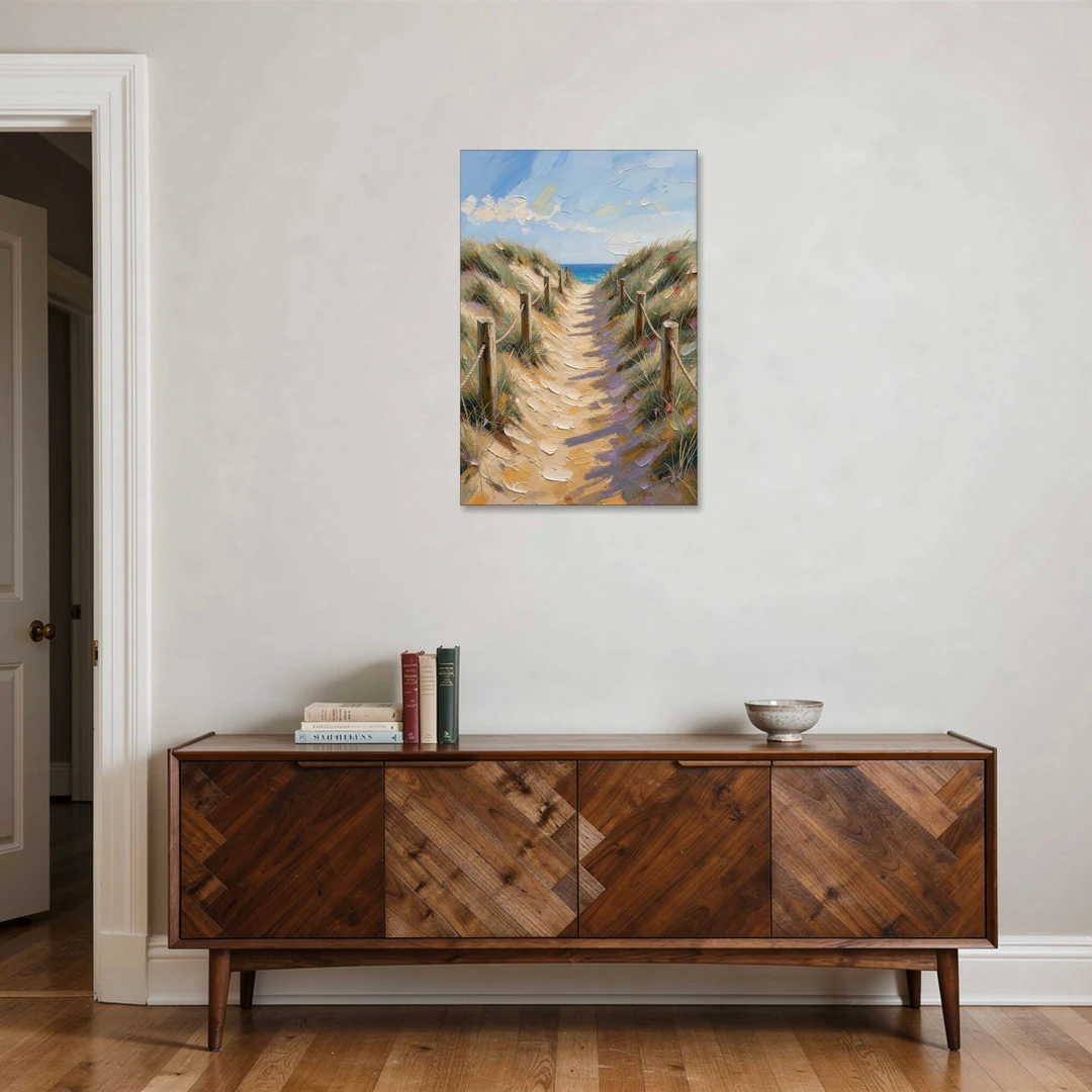 Coastal Beach Path Over the Dune Crest - Canvas Wall Art - Coffee Table - 24x36