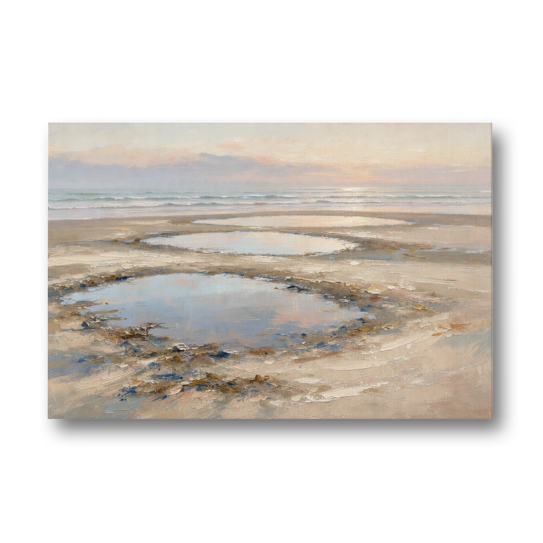 Coastal Bedroom Decor with Dawn Tide Pools - Canvas Wall Art - Front