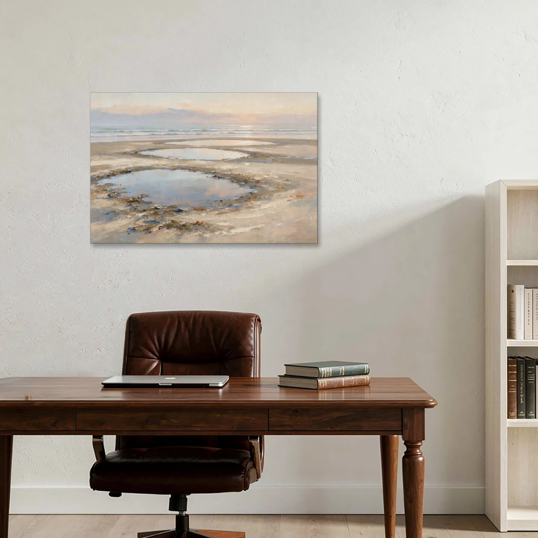 Coastal Bedroom Decor with Dawn Tide Pools - Canvas Wall Art - Office - 36x24