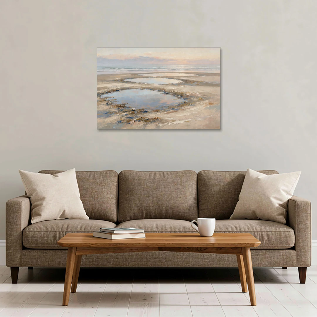 Coastal Bedroom Decor with Dawn Tide Pools - Canvas Wall Art - Sofa - 36x24