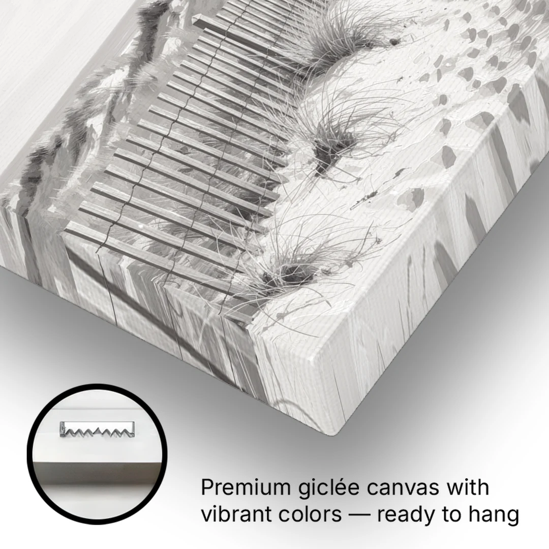 Coastal Black and White Dune Path to the Sea - Canvas Wall Art - Gallery Wrap Corner