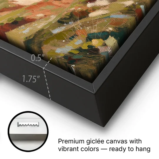 Coastal Canvas Prints of a Headland Cove - Black Framed Canvas Wall Art - Gallery Wrap Corner