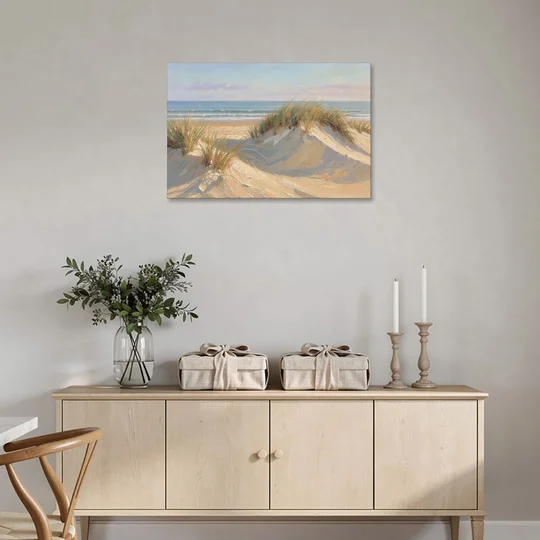 Coastal Paintings of Sea Grass Dunes - Canvas Wall Art - Coffee Table - 36x24