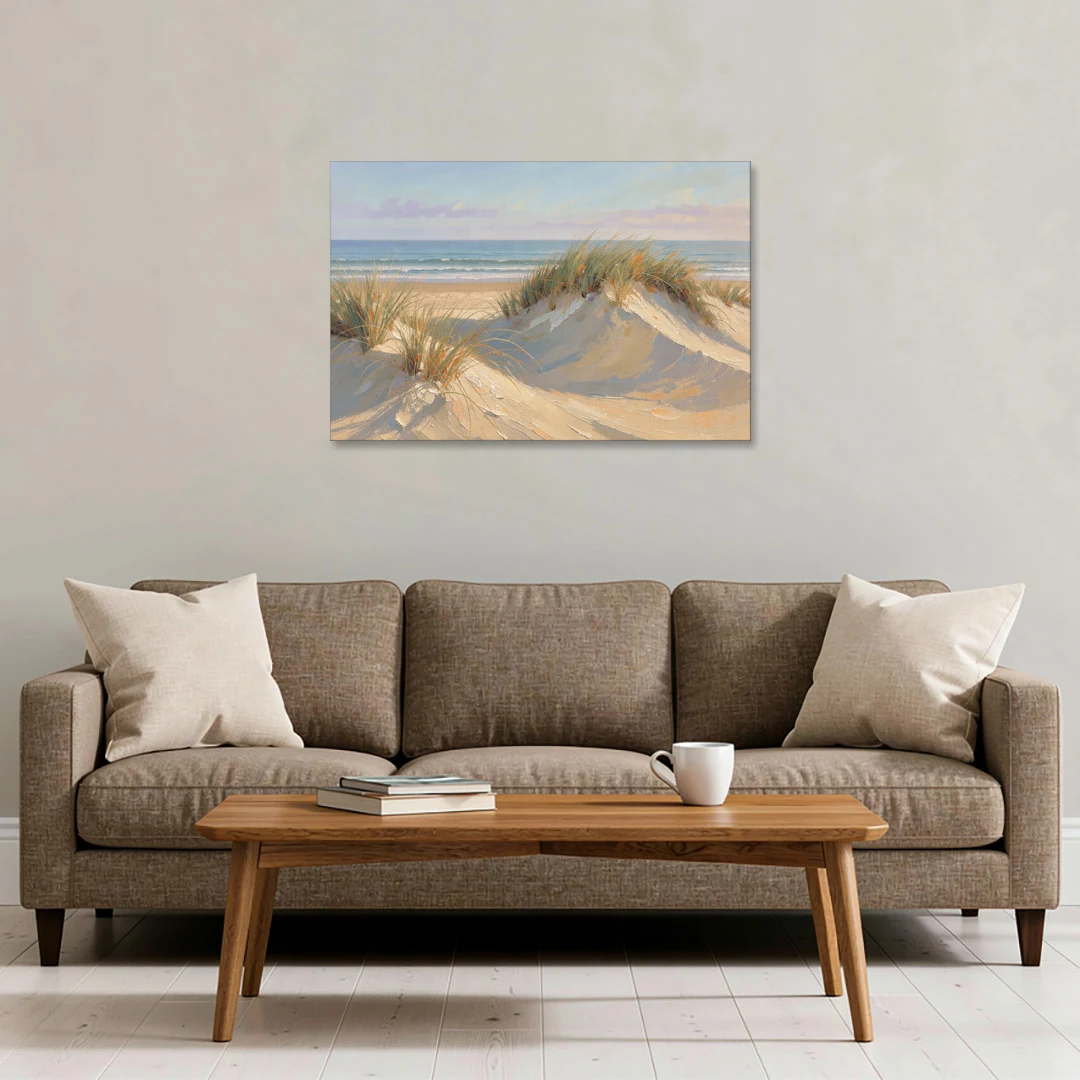 Coastal Paintings of Sea Grass Dunes - Canvas Wall Art - Sofa - 36x24