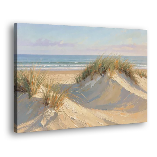 Coastal Paintings of Sea Grass Dunes - Canvas Wall Art - Side